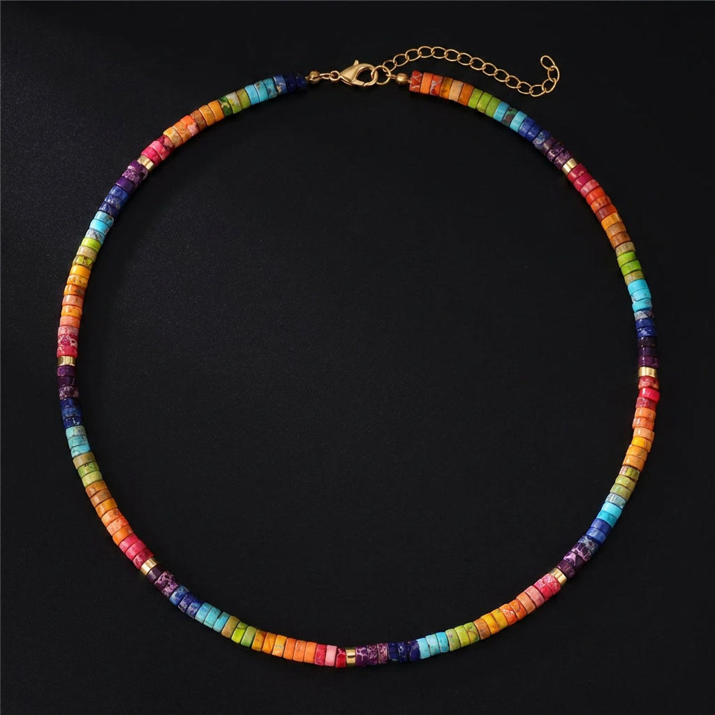 7 Chakra Jasper Necklace detail