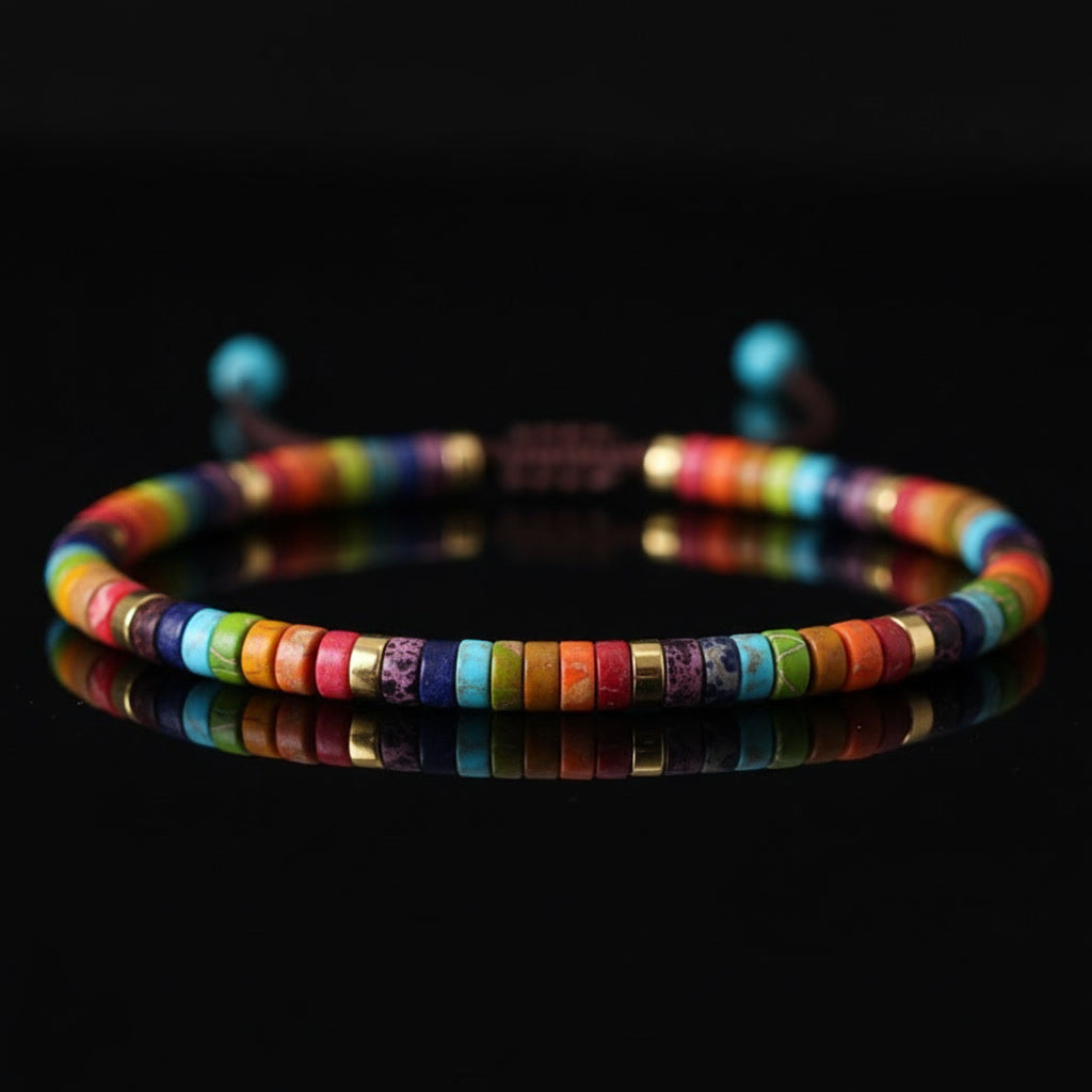 7 Chakra Jasper Energy Bracelet detail