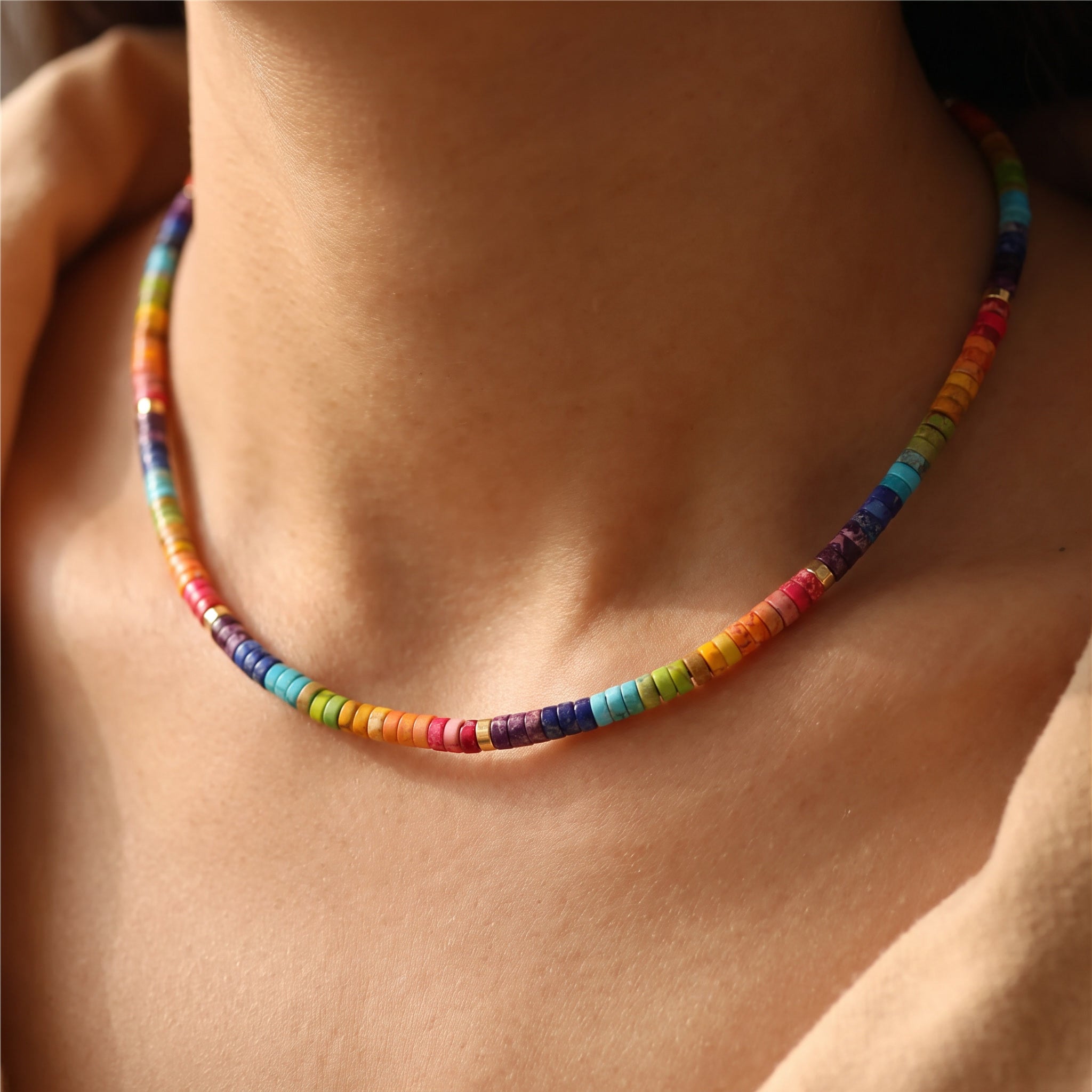 7 Chakra Jasper Necklace