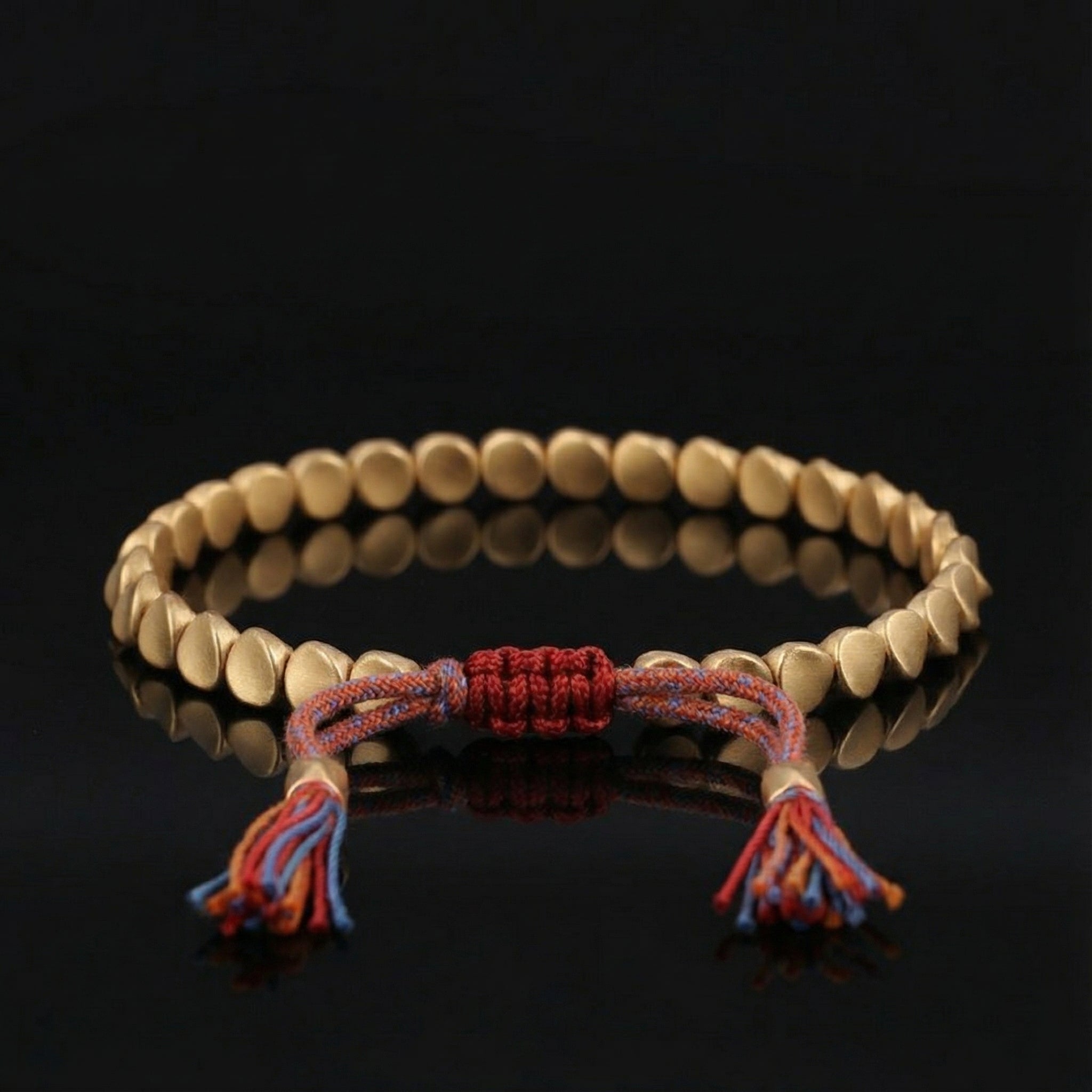 Tibetan copper luck bracelet detail