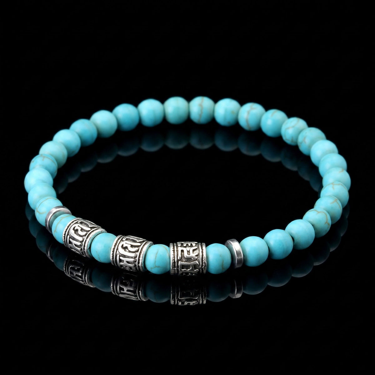 Tibetan Gemstone Power Bracelet in onyx